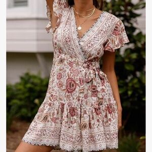 Floral Wrap Mini Dress